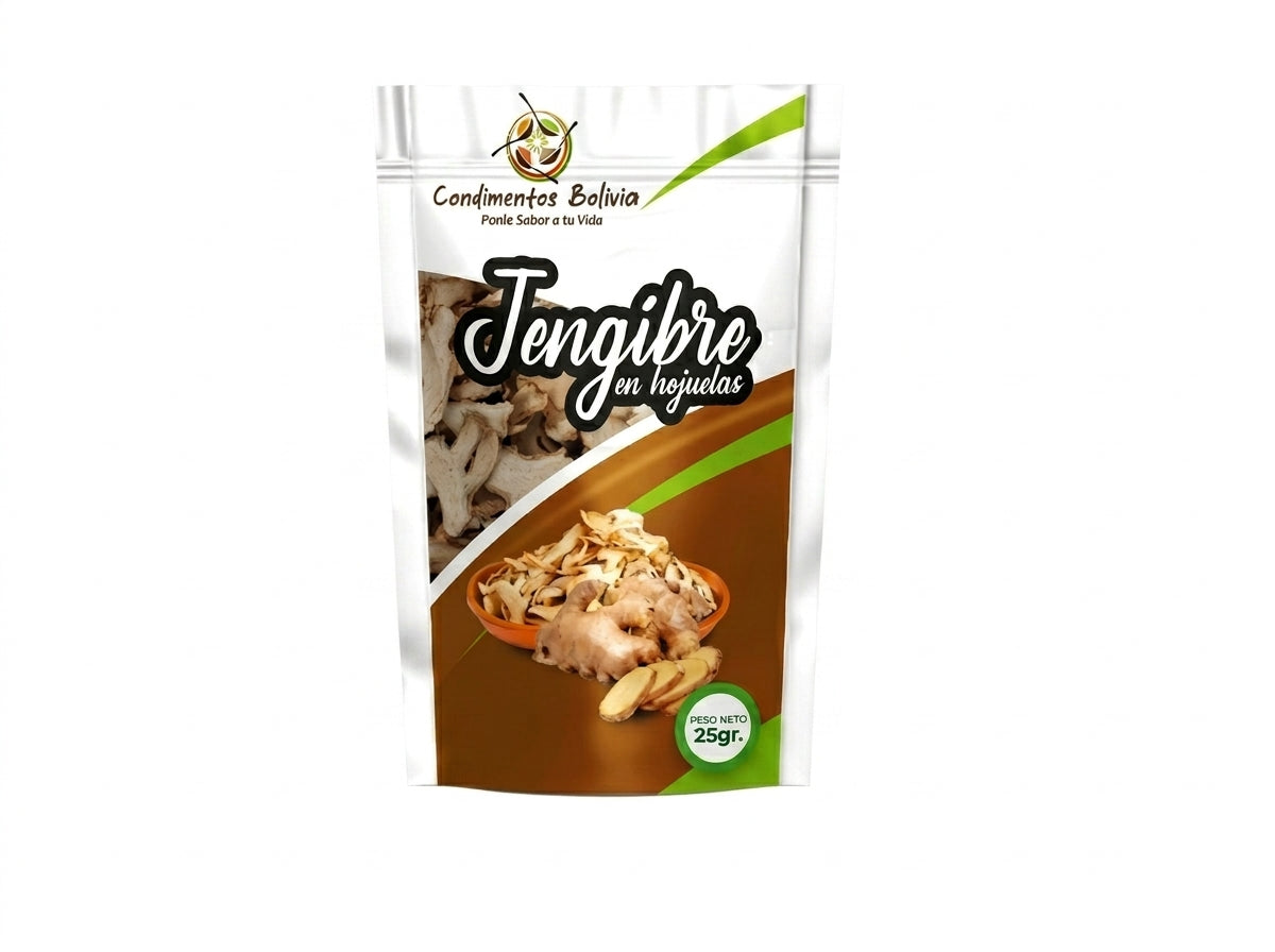 Jengibre en Hojuelas Deshidratadas – Condimentos Bolivia (25 g)
