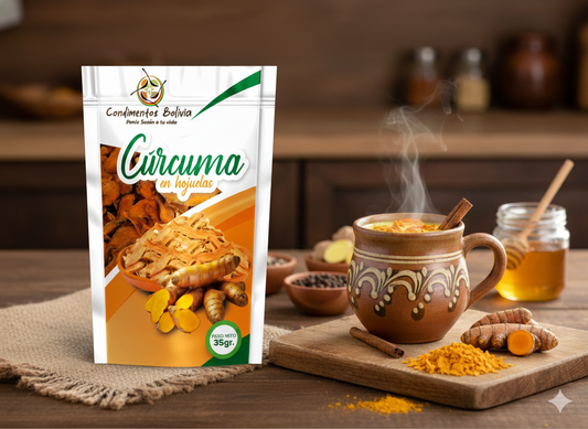 Cúrcuma en Hojuelas Deshidratadas CONDIMENTOS BOLIVIA | 35 g