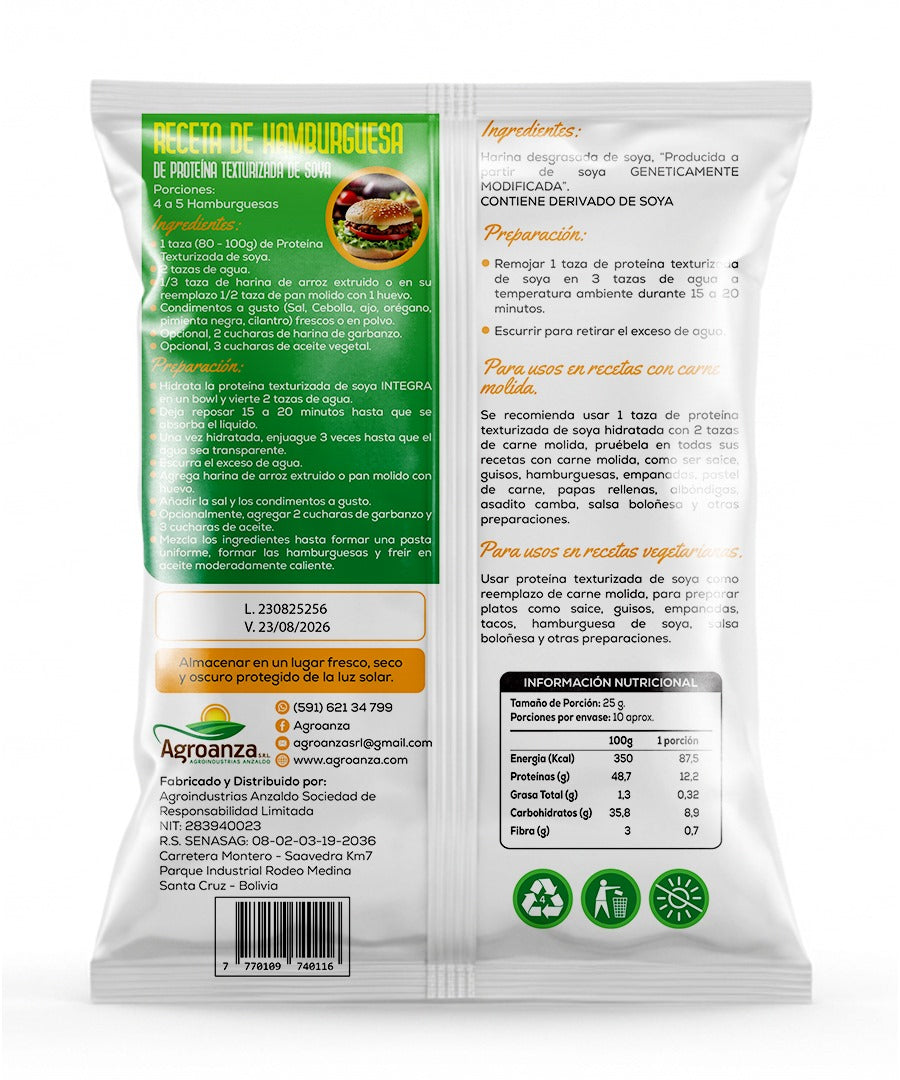 Proteina Texturizada de Soya (granulado) 250g.