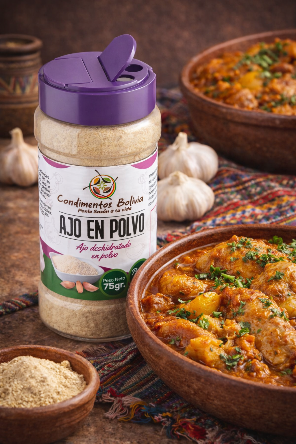 Ajo en Polvo CONDIMENTOS BOLIVIA | 75g