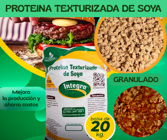 PROTEÍNA TEXTURIZADA DE SOYA GRANULADA DE 20 kg.