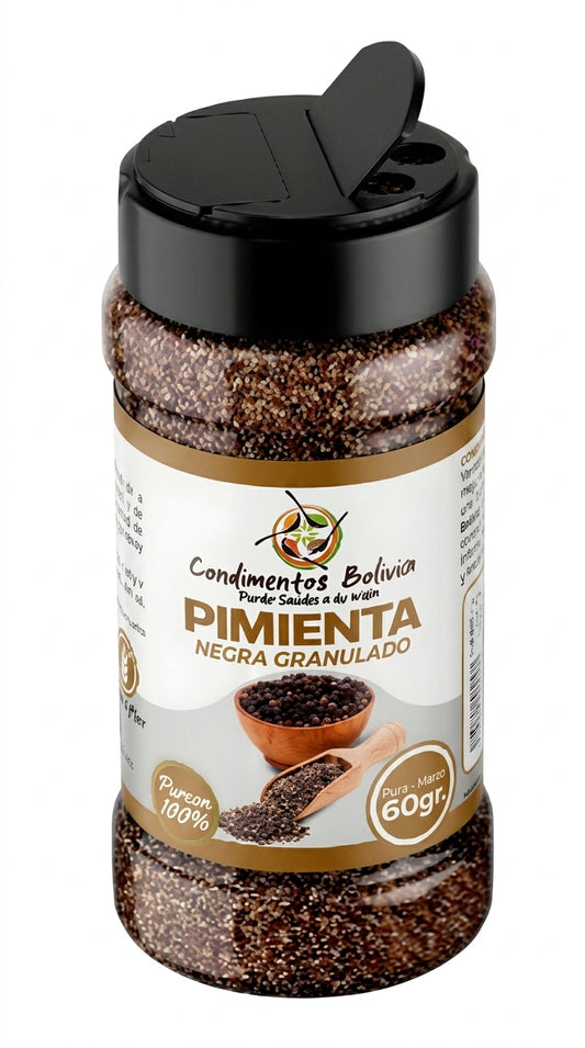 Pimienta Negra Granulada CONDIMENTOS BOLIVIA | 60 g